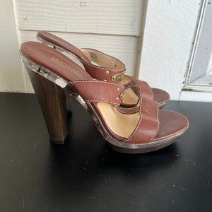 Michael Kors Women's Brown Block Platform Sandals Heels Size 9